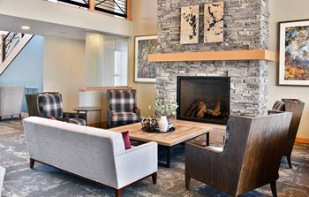 Lounge with fireplace